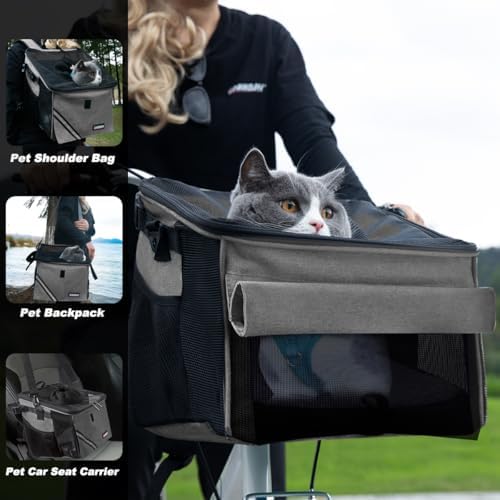 Pet Carrier Bicycle Basket Bag Pet Carrier/Booster Backpack - Image 2