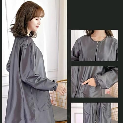 Polyester Barber Smock Short/Long Sleeve Easy Zippered Antihair Hairdressing - Image 6