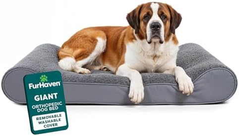 FurHaven Orthopedic Dog Bed for Large Dogs, Luxe Lounger Contour Mattress by FurHaven
