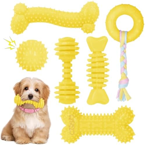 Puppy Toys, 6 Pack Dog Chew Toys, Teething Toys by CGBD