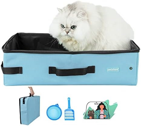 Portable Travel Cat Litter Box for Medium Cats and Kitty by petisfam