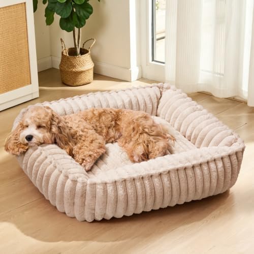 Orthopedic Large Dog Bed Calming Pet Sofa Bed 36''x28'' Khaki by Unknown