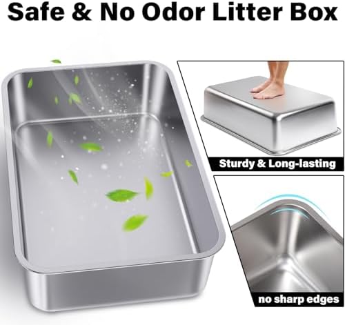 Stainless Steel Litter Box for Kitten, Metal Litter Box - Image 2