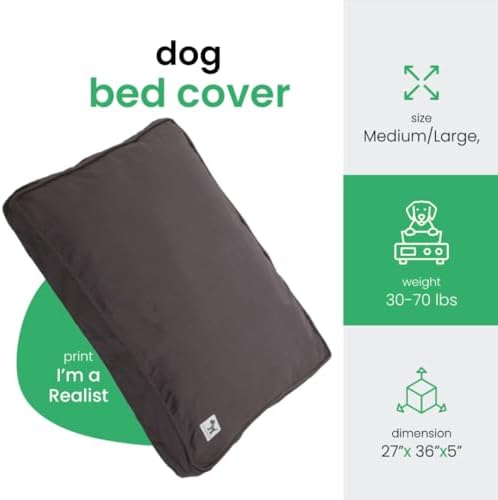 Molly Mutt Dark Gray Dog Bed Cover, Non-Toxic & 100% Cotton - Image 2
