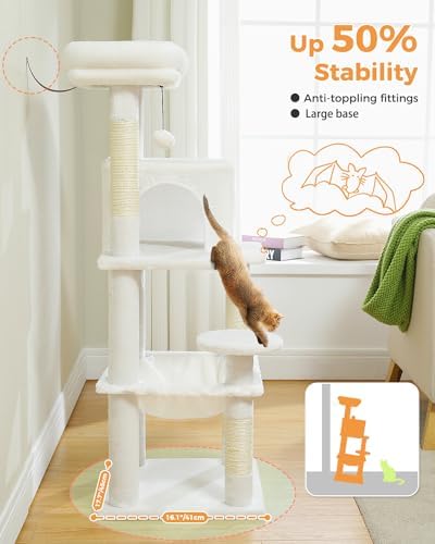 MUTTROS 45.7" Cat Tree with Hammock, Condo & 4 Sisal Posts - Image 3