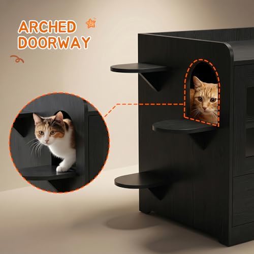 Cat Litter Box Enclosure Furniture, Dog Proof Hidden Litter Box Cabinet - Image 6