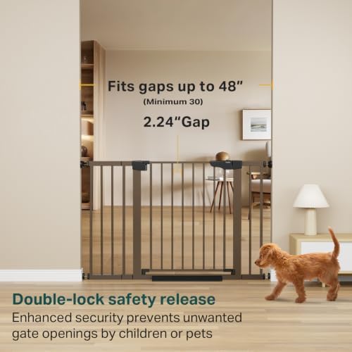 Cumbor 30-48 in Baby Gate for Stairs, Auto Close Dog Gate Indoor - Image 2