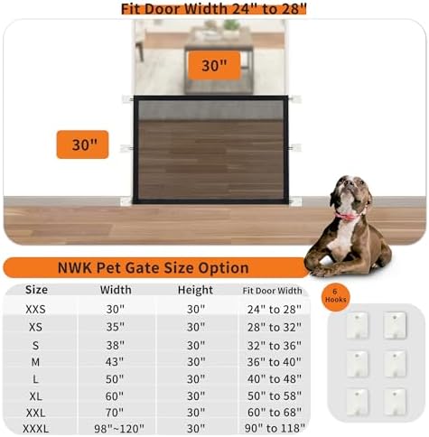 NWK Dog Gate for Stairs and Doorways 30''X30'' Fits 24 to 28 Inch Opening - Image 2