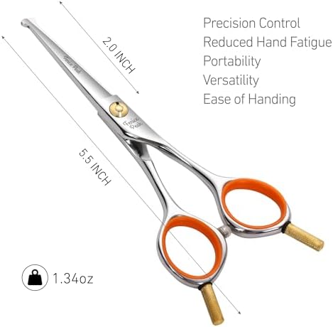 5'' Small Straight Scissors Lightweight Dog and Cat Grooming Scissors - Image 6