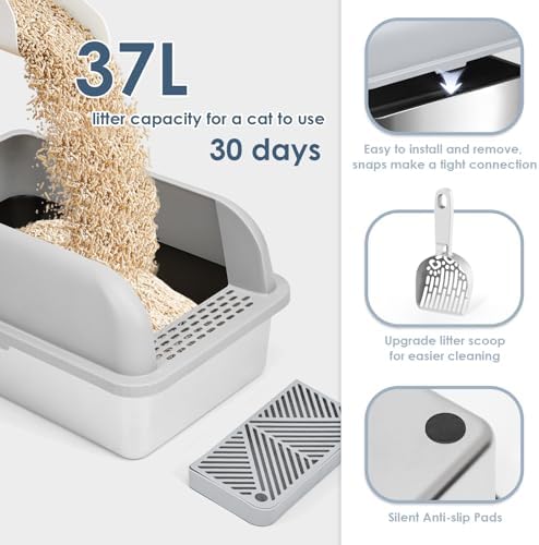 Suzzipaws XL Non-Sticky Coated Stainless Steel Cat Litter Box - Image 3
