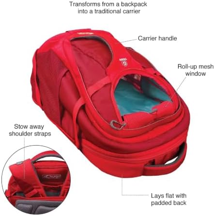 Kurgo G-Train Pet Carrier Backpack, Chili Red - Image 2