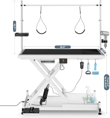 Electric Lift Pet Dog Grooming Table, Upgrade 50 Inch Heavy Duty 9'' -36'' - Image 5
