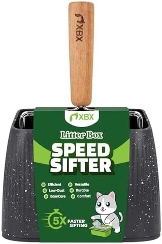 XBX Cat Litter Scoop with Holder, Heavy Duty Litter Sifter, Stainless Steel - Image 3
