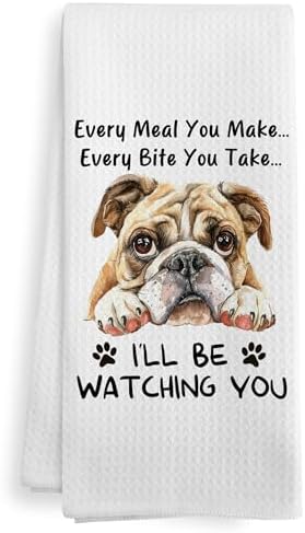Funny English Bulldog Bull Dog Kitchen Towels Decor, English Bulldog Dog Lovers by XNXLDYLH