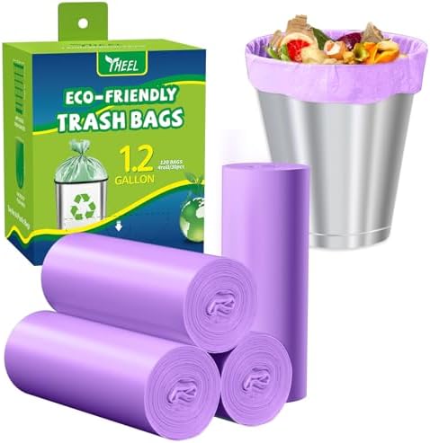 1.2 Gallon Bathroom Trash Bags Durable Tear-Resistant by YHEEL