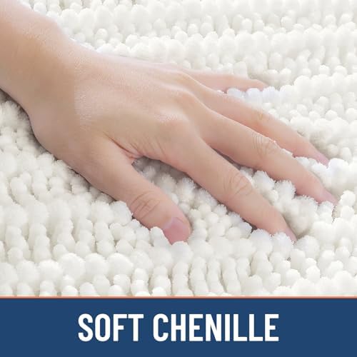 Smiry Bathroom Rugs 34X21, Extra Soft Rubber Backing Chenille Bath Mats - Image 4
