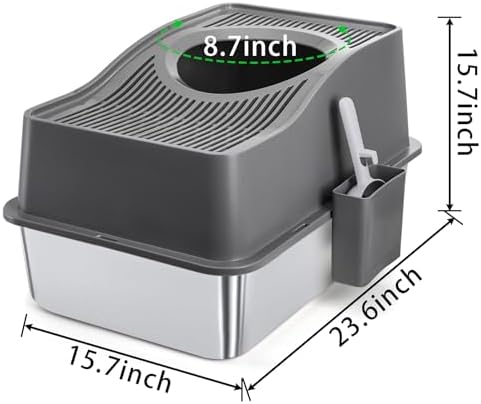 SOUJOY Stainless Steel Cat Litter Box - Image 2