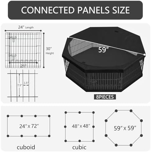 PETIME Foldable Metal Dog Exercise Pen/Pet Puppy Playpen Kennels Yard Fence - Image 3