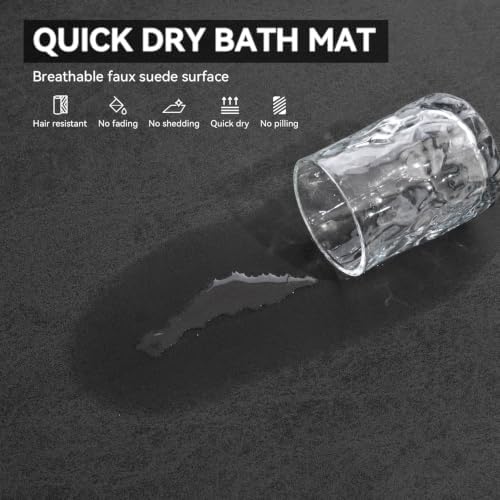 MontVoo -Bath Mat Rug-Rubber Backing Non Slip Quick Dry Absorbent Thin Bathroom - Image 4