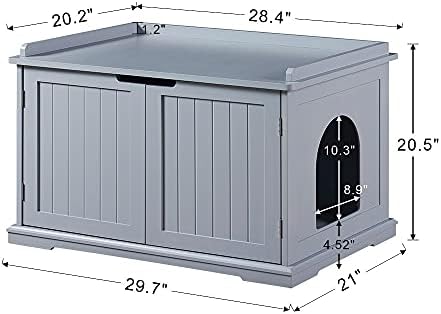 unipaws Cat Litter Box Enclosure Furniture, Hidden Litter Box Cover - Image 6