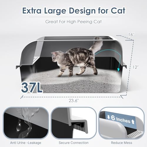 Suzzipaws XL Non-Sticky Coated Stainless Steel Cat Litter Box - Image 4