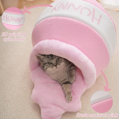 Honey Pot Cat Cave Bed, Soft and Thick Rebound Sponge Pet Nest - Image 2