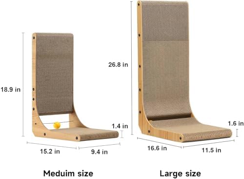 FUKUMARU Cat Scratcher, 18.9 Inch L Shaped Cat Scratch Pad - Image 5