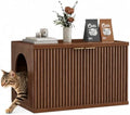 Homhedy Cat Litter Box Enclosure, Modern Fluted Accent by Homhedy