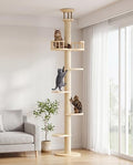 Floor to Ceiling Cat Tree with Cat Wall Shelves, Cat Furniture Set by Homiflex
