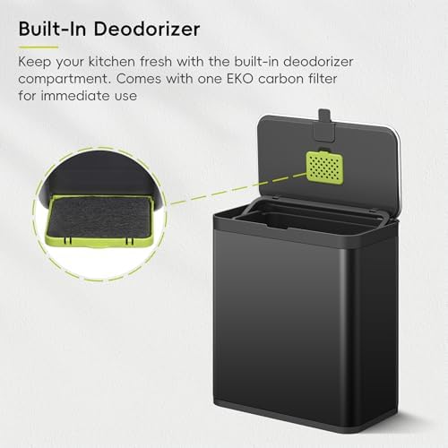 EKO Kitchen Compost Bin, 7L / 1.85 Gal Stainless Steel - Image 3