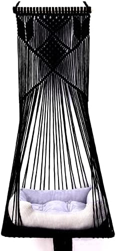 Macrame Hanging Cat Hammock Bed Cat Swing House Space Saving Window Perch by Sdjazl