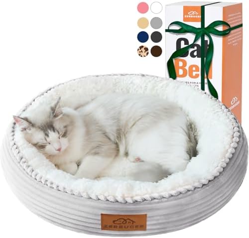 Zerbuger 20in Light Grey Round Dog Bed Sofa by Zerbuger