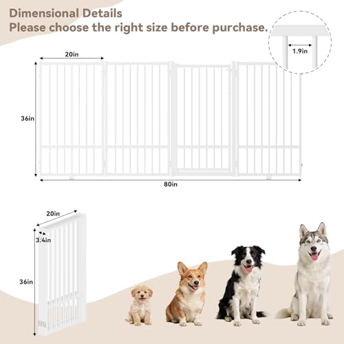 SNUOWU Full Metal Freestanding Dog Gate - Image 3