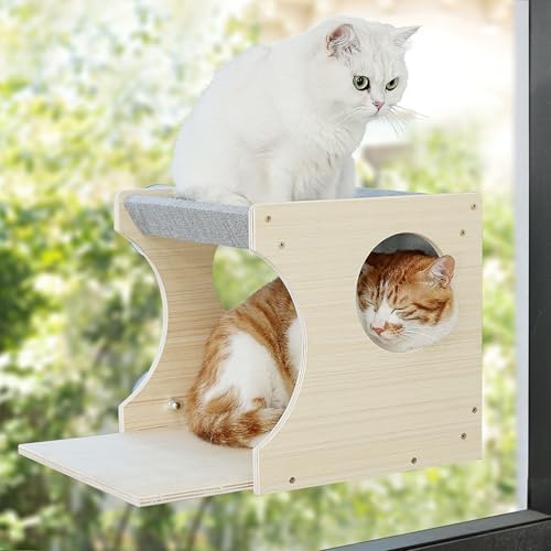 Cat Window Perch，2-Tier Hammock & Hideaway House by HAPYKITYS
