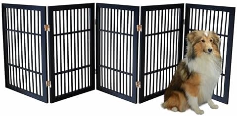 Urnporium Pet Dog Gate Freestanding, Strong Durable Folding Wooden Fence - Image 2
