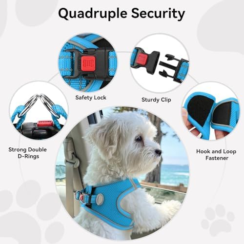 Joytale Step-in Dog Harness, Soft Breathable Mesh, Sky Blue XS - Image 6