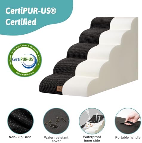 COZY KISS Wide Dog Stair for Small Dog 22.6" H, 5 Step Pet Ramp for Bed - Image 3