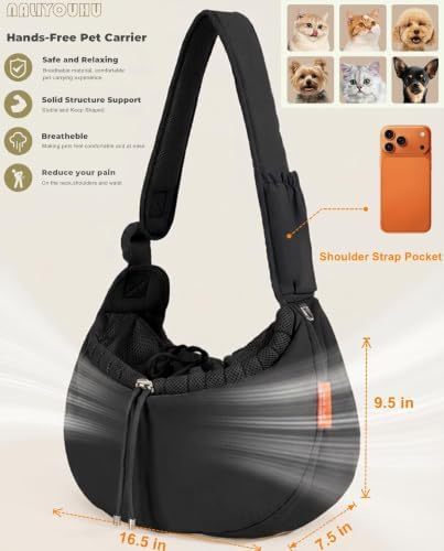 Pet Sling Carrier for Small Dogs & Cats up to 15 lbs, Puppy Carrier Purse - Image 2