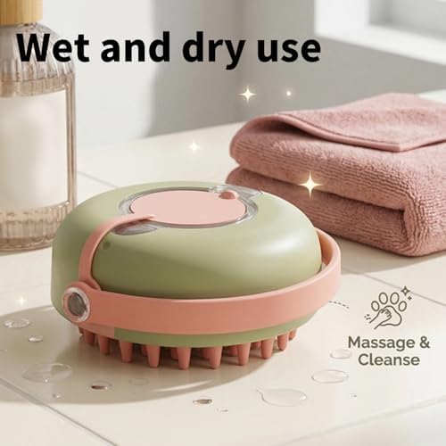 Pink Dog Bath Brush for Bathing&Shedding Dog Shampoo Brush - Image 4