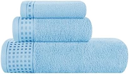 GLAMBURG Ultra Soft 3 Pack Cotton Towel Set, Contains a Bath Towel 28x55 inch by GLAMBURG