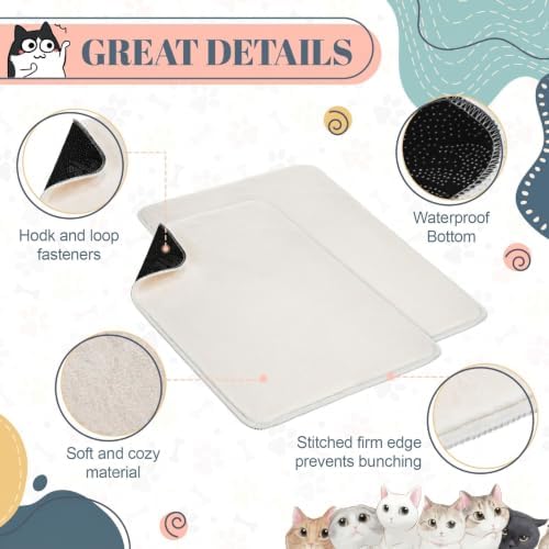 Drydiet 4 Pcs Cat Carrier Pad Reversible Liner, 17 x 11 Inch - Image 5