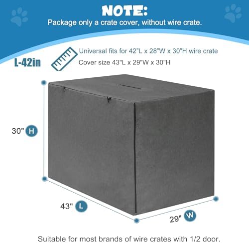 Deblue 42 inches Dog Crate Cover, Sturdy Windproof Pet Kennel Cover - Image 2
