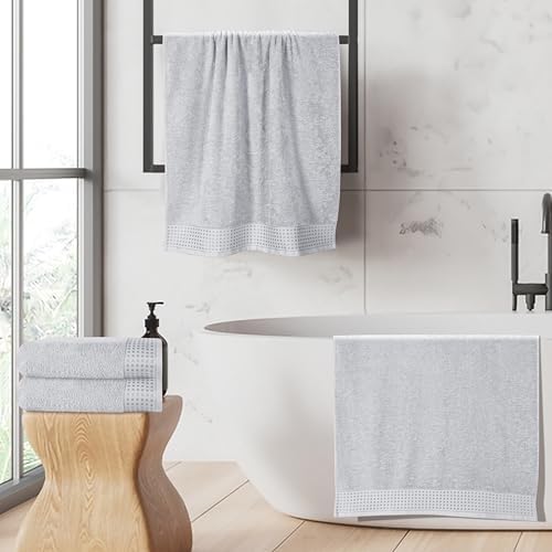 GLAMBURG Ultra Soft 4 Pack Oversized Bath Towel Set 27x54 inches, 100% Cotton - Image 5