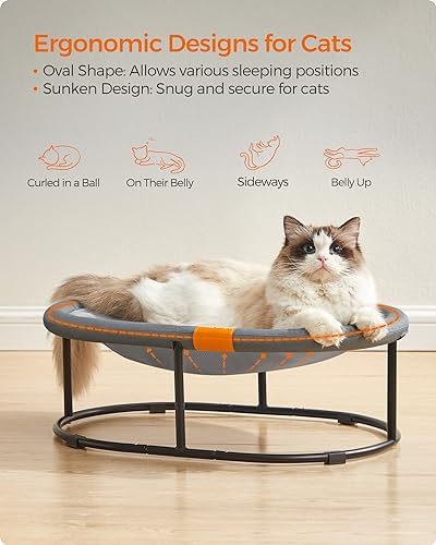 Feandrea Elevated Cat Bed, Breathable Hammock, Washable Mesh - Image 3