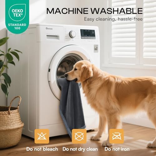 Luciphia Waterproof Bed Blanket Washable, Soft Sherpa Fleece Puppy Reversible - Image 6