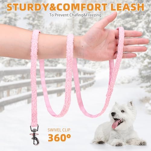KOOLTAIL Plush Small Dog Harness and Leash Set, Warm Fleece No Pull Puppy Vest - Image 5