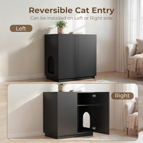 Amunrbrek Large/Tall Litter Box Enclosure, Modern Wooden Litter Box Furniture - Image 6