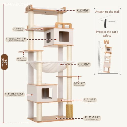 Gitelsnour Cat Tree, Wooden Multi-Level Tower - Image 7