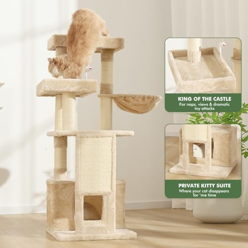 51 in Multi-Level Cat Tree Tower Space Saving Indoor Cat Playhouse - Image 4