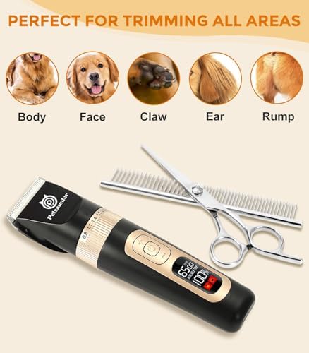 Petsaunter Dog Hair Clippers, 4-Speed Low Noise Rechargeable TypeC Electric Pet - Image 5